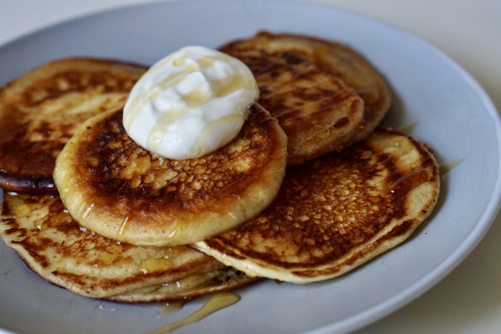 Italian Cheese Latkes on a plate.
