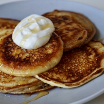 Italian Cheese Latkes on a plate.