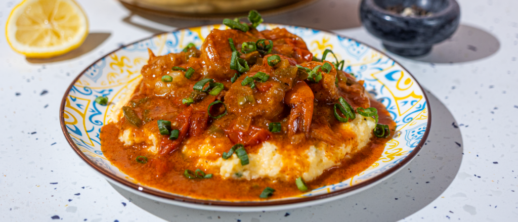 Image of Cajun Shrimp & Cheddar Scallion Grits