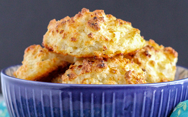 Image of a bowl holding herb biscuits.