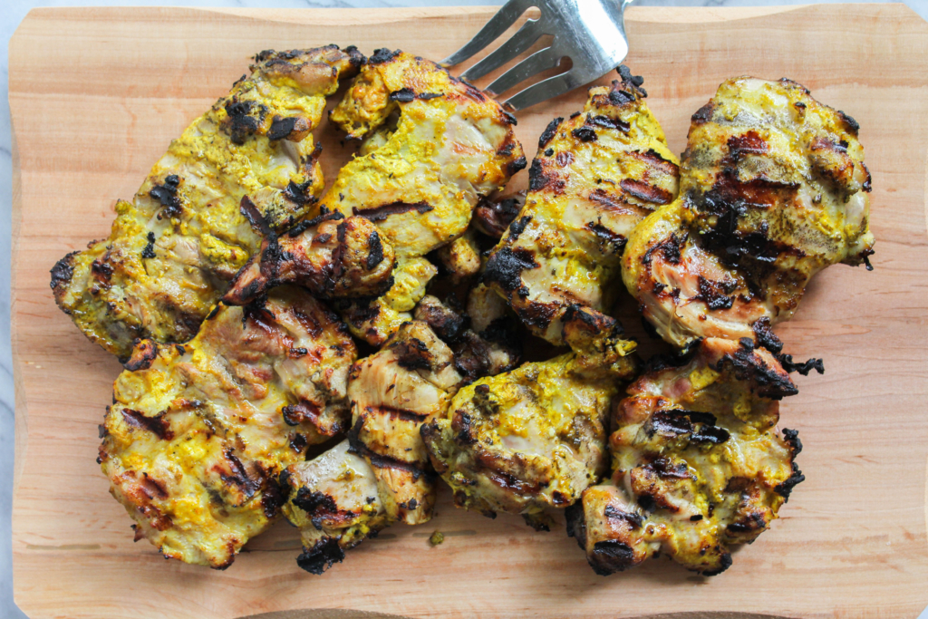 Image of grilled tandoori chicken.