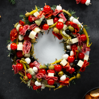 Image of holiday antipasto wreath.