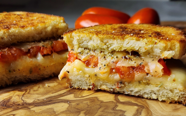 Image of Tomato and Herb Grilled Cheese sandwich.